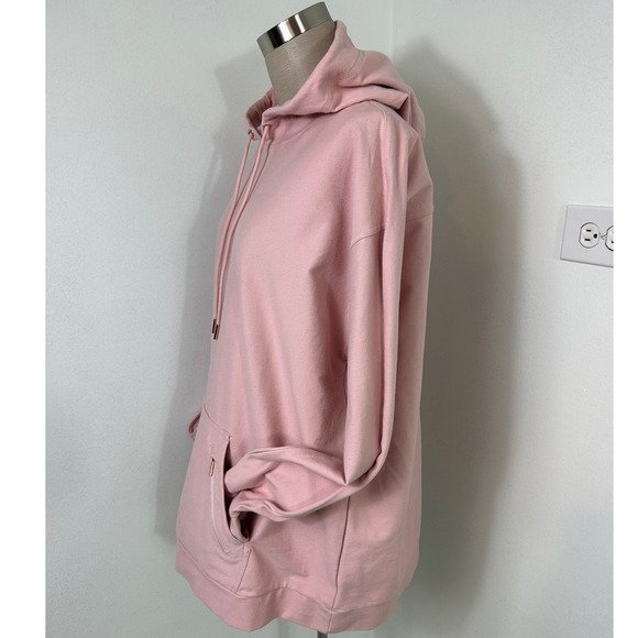 The Limited Athleisure‎ Hoodie Sweatshirt Zip Pockets Pink Rose Gold 1X NWT - Picture 3 of 14